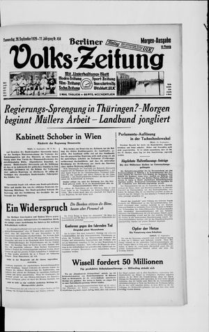 Berliner Volkszeitung on Sep 26, 1929