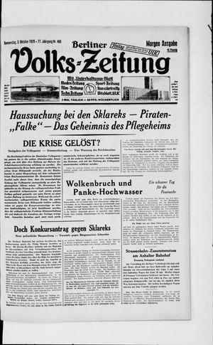 Berliner Volkszeitung vom 03.10.1929