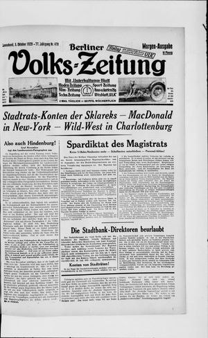 Berliner Volkszeitung on Oct 5, 1929