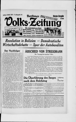 Berliner Volkszeitung vom 06.10.1929