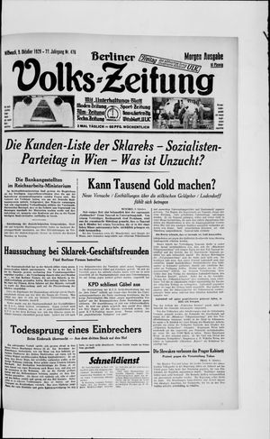 Berliner Volkszeitung vom 09.10.1929