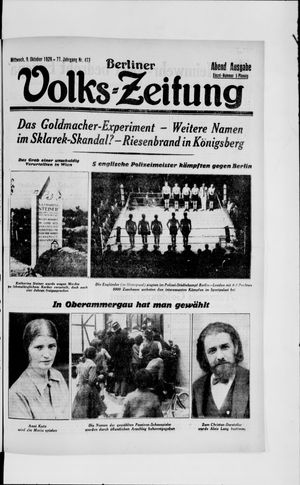 Berliner Volkszeitung on Oct 9, 1929