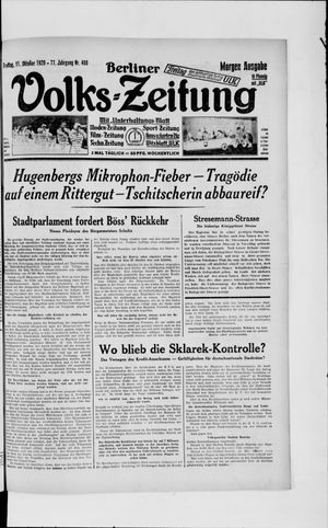 Berliner Volkszeitung on Oct 11, 1929