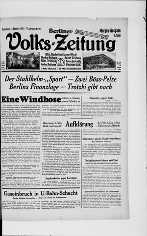 Berliner Volkszeitung on Oct 12, 1929