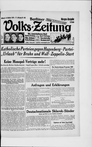 Berliner Volkszeitung on Oct 16, 1929