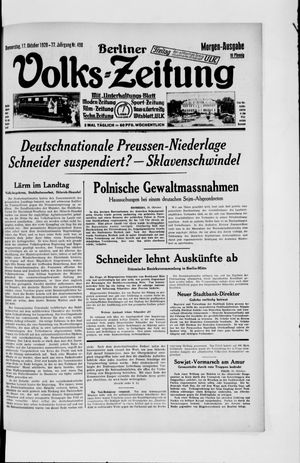 Berliner Volkszeitung on Oct 17, 1929