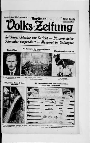 Berliner Volkszeitung vom 17.10.1929