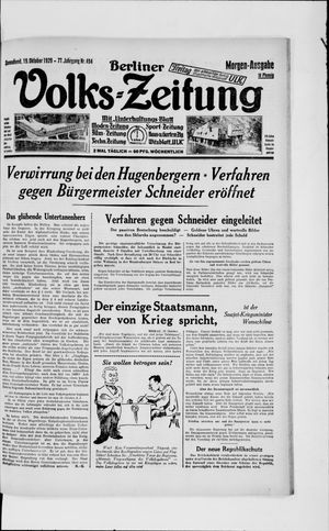 Berliner Volkszeitung on Oct 19, 1929