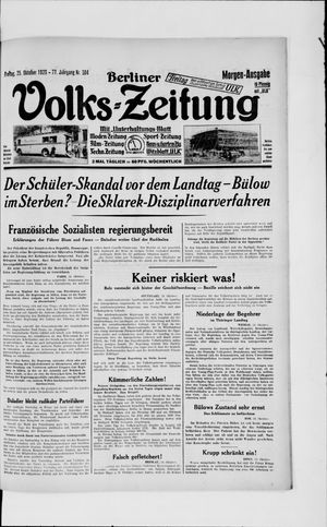 Berliner Volkszeitung on Oct 25, 1929