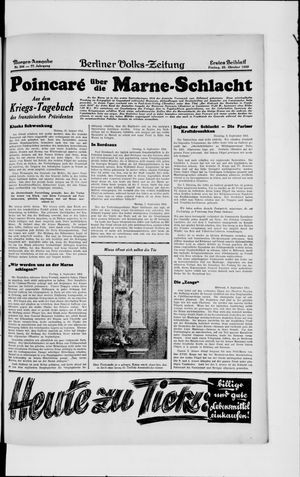 Berliner Volkszeitung vom 25.10.1929