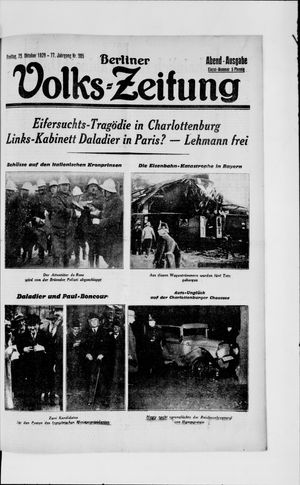Berliner Volkszeitung vom 25.10.1929