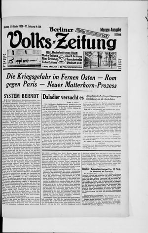 Berliner Volkszeitung on Oct 27, 1929