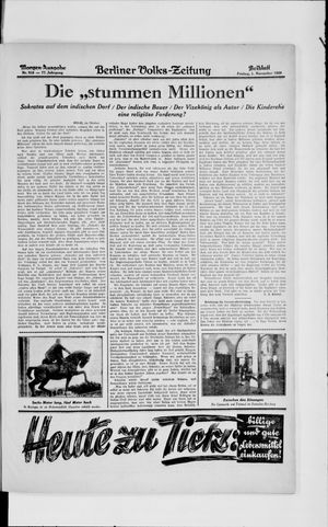 Berliner Volkszeitung vom 01.11.1929