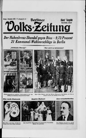 Berliner Volkszeitung vom 01.11.1929