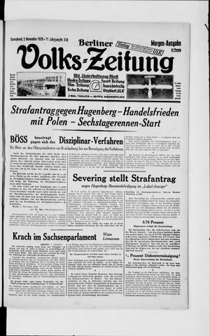 Berliner Volkszeitung vom 02.11.1929