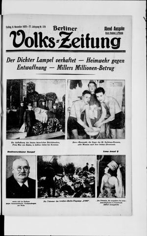 Berliner Volkszeitung on Nov 8, 1929
