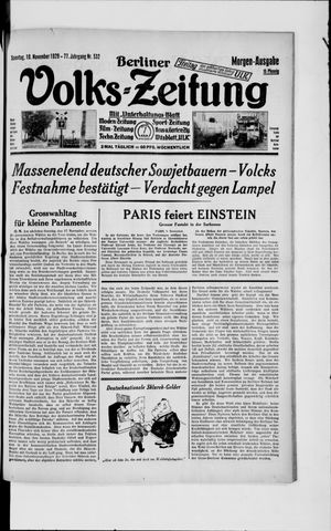 Berliner Volkszeitung vom 10.11.1929