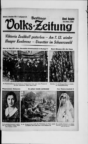 Berliner Volkszeitung on Nov 13, 1929