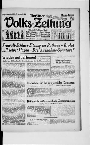 Berliner Volkszeitung on Nov 15, 1929