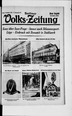 Berliner Volkszeitung on Nov 15, 1929