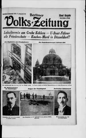 Berliner Volkszeitung vom 16.11.1929