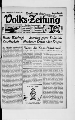 Berliner Volkszeitung vom 17.11.1929