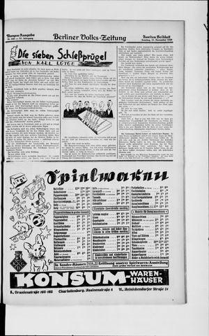 Berliner Volkszeitung on Nov 17, 1929