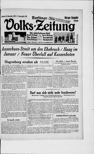 Berliner Volkszeitung on Nov 20, 1929