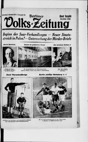 Berliner Volkszeitung vom 21.11.1929