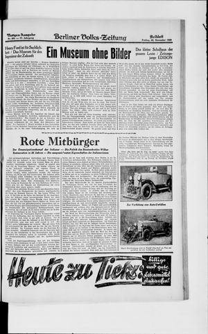 Berliner Volkszeitung on Nov 22, 1929