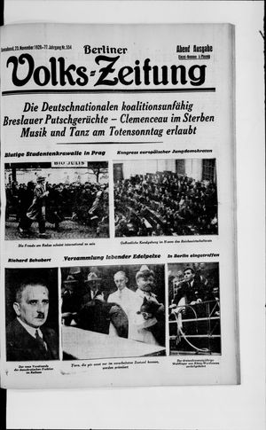 Berliner Volkszeitung vom 23.11.1929
