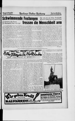 Berliner Volkszeitung vom 24.11.1929