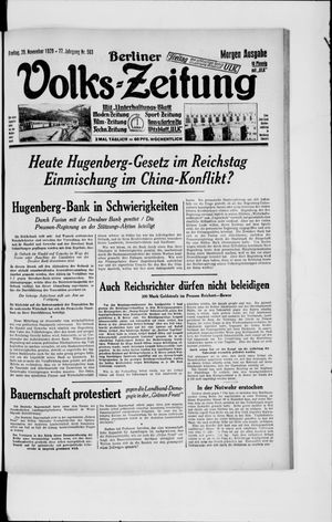 Berliner Volkszeitung vom 29.11.1929