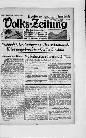 Berliner Volkszeitung vom 01.12.1929