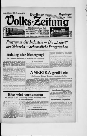 Berliner Volkszeitung vom 03.12.1929