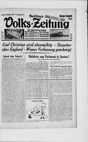 Berliner Volkszeitung vom 08.12.1929