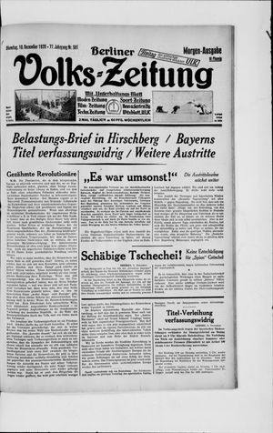 Berliner Volkszeitung on Dec 10, 1929