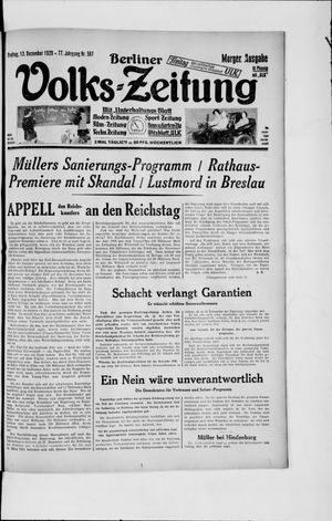 Berliner Volkszeitung vom 13.12.1929