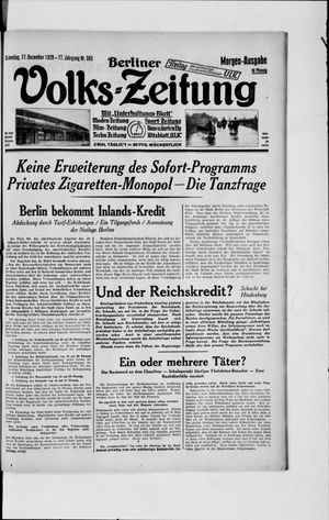 Berliner Volkszeitung on Dec 17, 1929