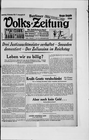 Berliner Volkszeitung vom 19.12.1929