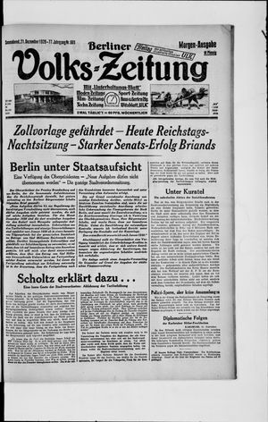 Berliner Volkszeitung vom 21.12.1929