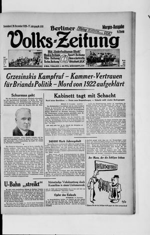 Berliner Volkszeitung vom 28.12.1929