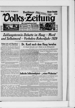 Berliner Volkszeitung on Jan 7, 1930