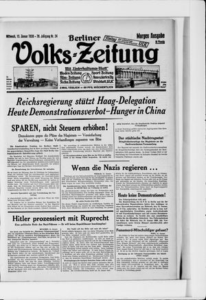 Berliner Volkszeitung vom 15.01.1930