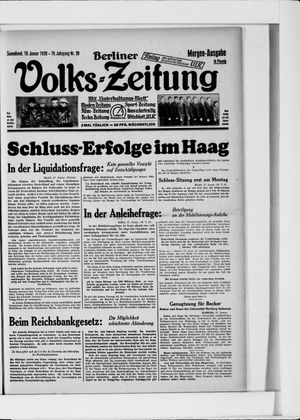 Berliner Volkszeitung on Jan 18, 1930