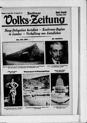 Berliner Volkszeitung vom 21.01.1930