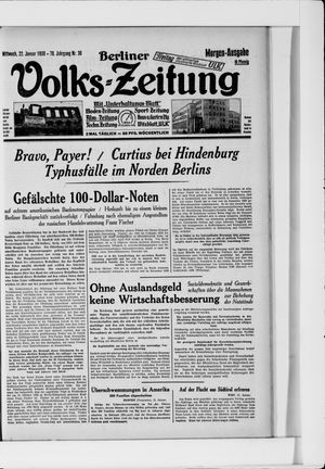 Berliner Volkszeitung vom 22.01.1930