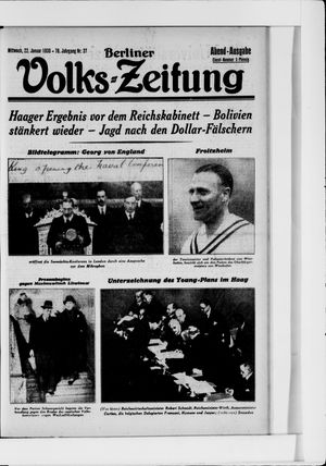 Berliner Volkszeitung on Jan 22, 1930