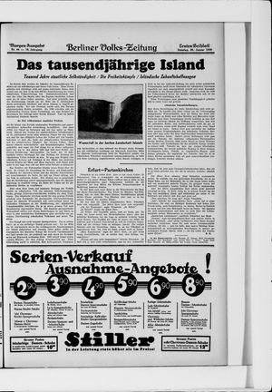 Berliner Volkszeitung vom 26.01.1930
