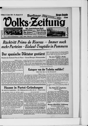 Berliner Volkszeitung vom 29.01.1930
